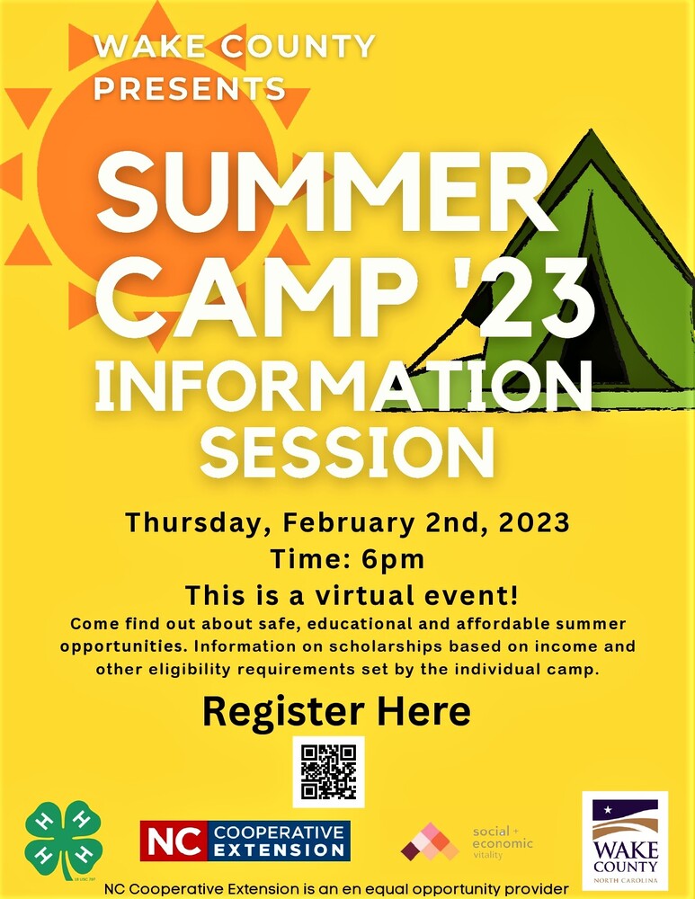 Summer Camp Info Session live text above