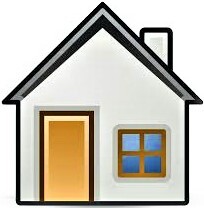 a picture of a house with a door and a window