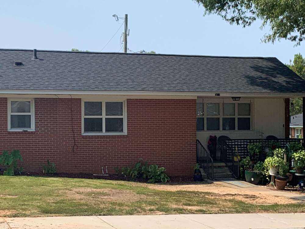 new hope village home exterior in the shade