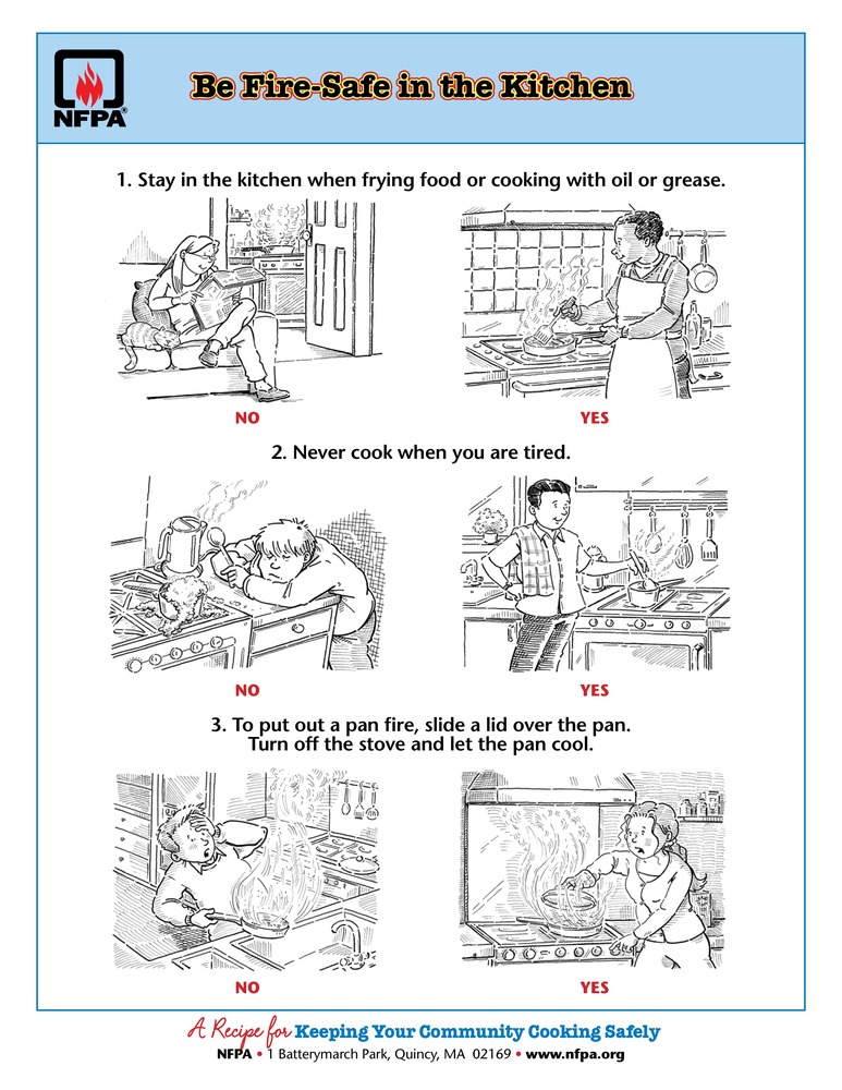 Fire Safety Tips with people avoiding fires