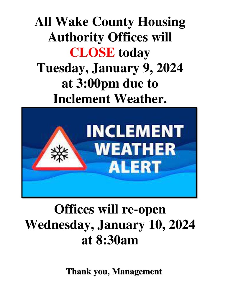 Inclement Weather Sign