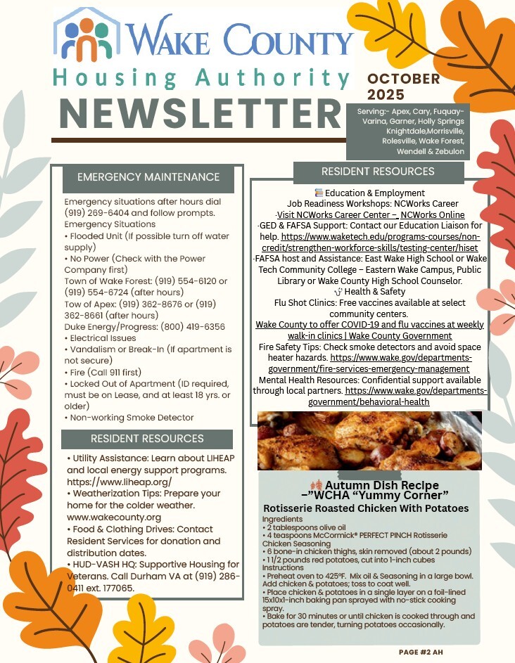 Newsletter Page 2. All information from this page is listed below.